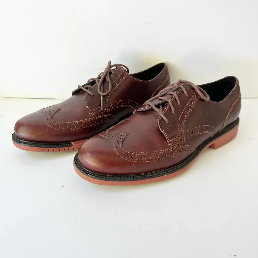 Cole‎ Haan Mens 9.5 Great Jones Wingtip Dress Shoes Sequoia